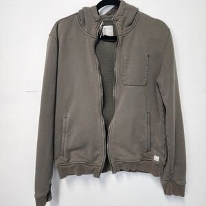 Vuori Zip Up Jacket Size Small In Olive Green Color Nice Patina Look Hoodie